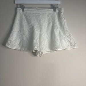 Hollister White High Waist Lace Shorts